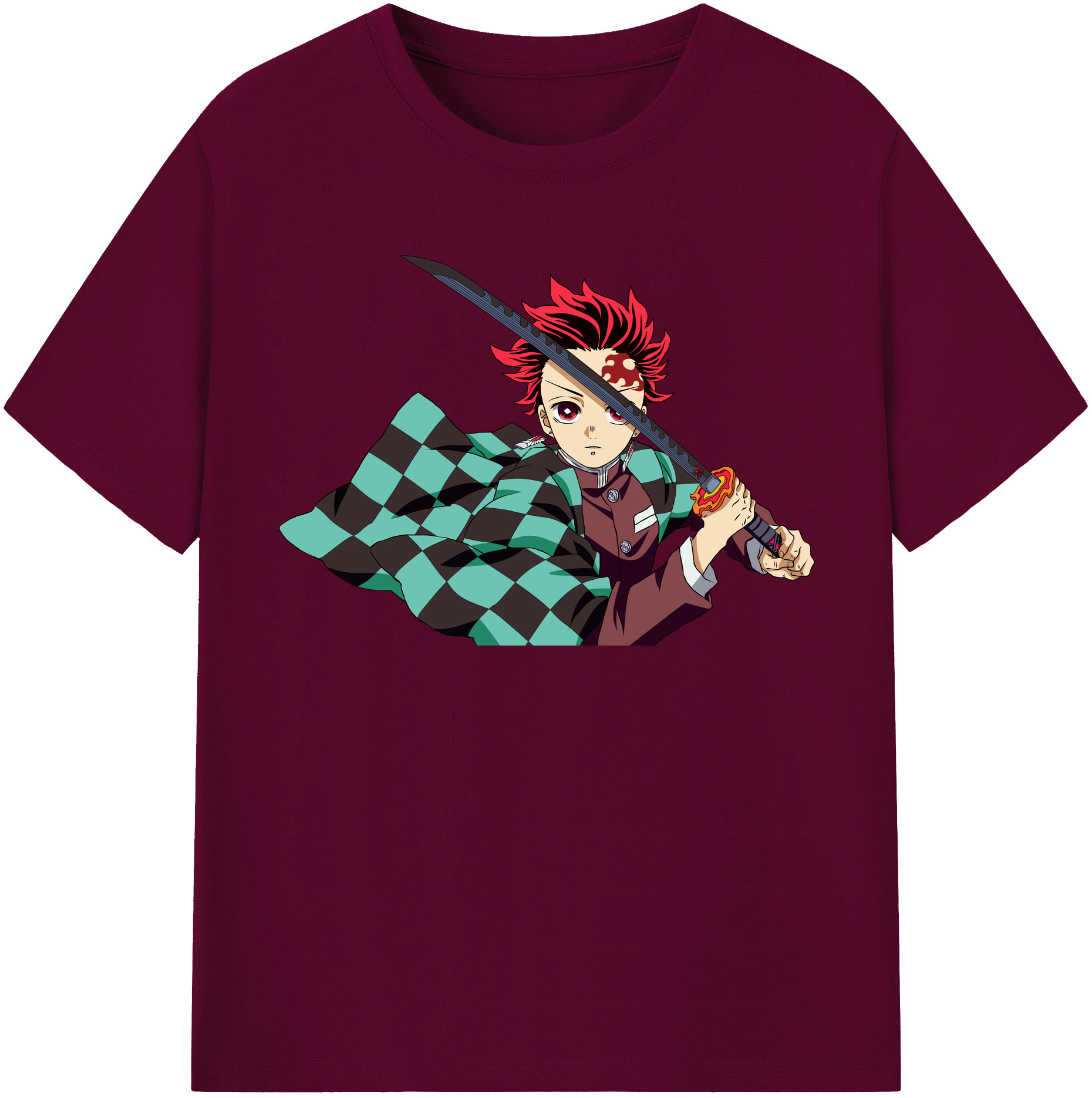 （画像用） 鬼滅の刃 竈門 炭治郎／かまど たんじろう Kamado Tanjirou レディースカジュアルプリントTシャツ（綿100％）